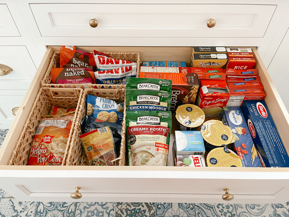 Food Pantry Organizer With Sections, Kitchen Pantry Snack