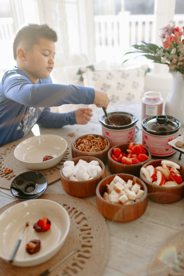 Valentine's Day Fondue and decor