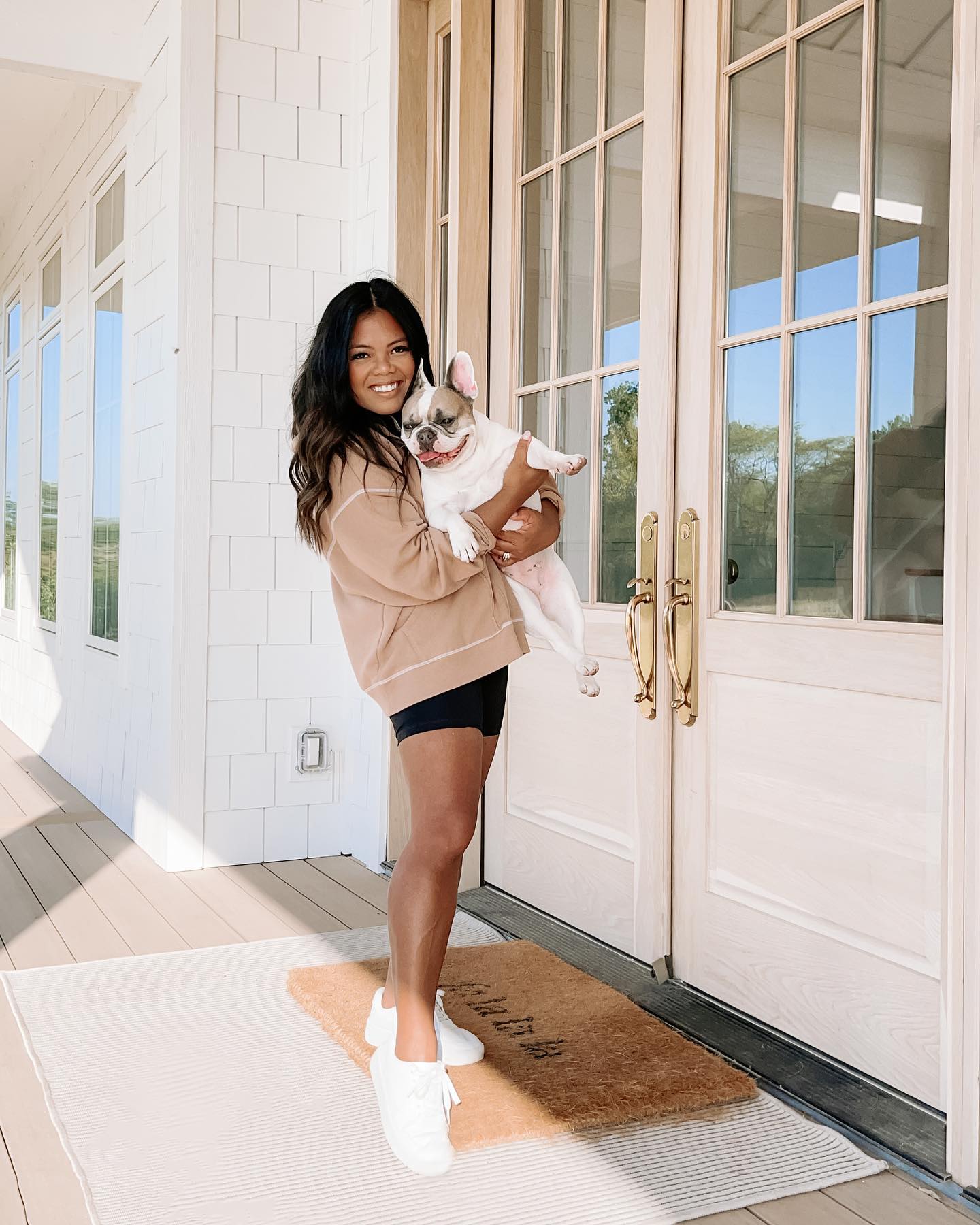 I just love coordinating with my dog ;-) Also, I love this tunic hoodie so much that I have it in 3 colors (gray, brown, and cream)! #ad RUN because these are now $15!  I joke that these hoodies are part of my weekly uniform. ;-) Check out the blog post for more Free Assembly pieces that are currently on sale! @WalmartFashion #WalmartFashion

To shop this image, go to the link in my bio and select “shop my Instagram.” You can also find me on the @shop.ltk app! #liketkit #LTKsalealert https://liketk.it/3G1qD